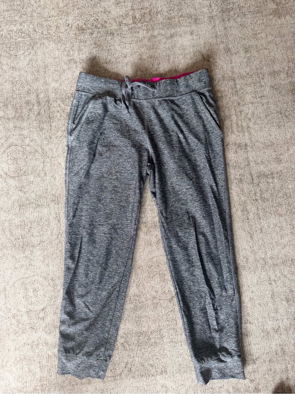 PINK Victoria's Secret Gray Track Joggers with Pink Waistband